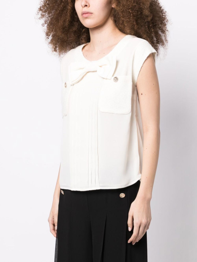 Edward Achour Paris Bow-detail Top In White