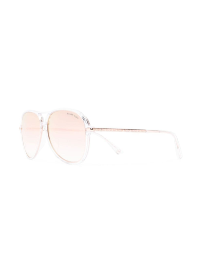 Michael Kors Breckenridge Tinted Aviator Sunglasses In White