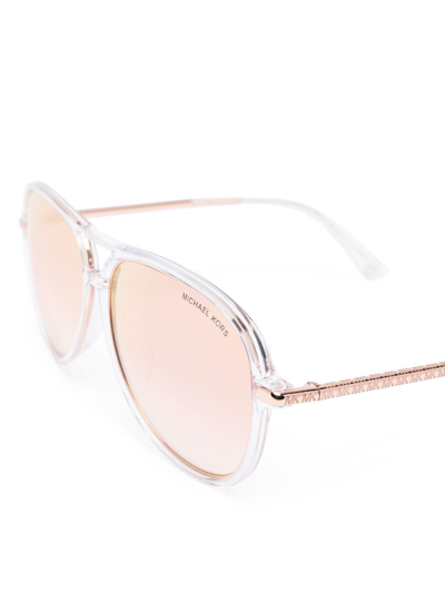 Michael Kors Breckenridge Tinted Aviator Sunglasses In White