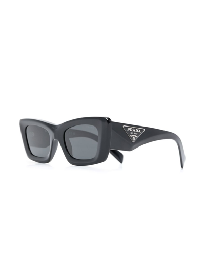 Shop Prada Cat-eye Frame Tinted Sunglasses In Black