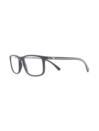 Shop Emporio Armani Rectangle-frame Glasses In Black