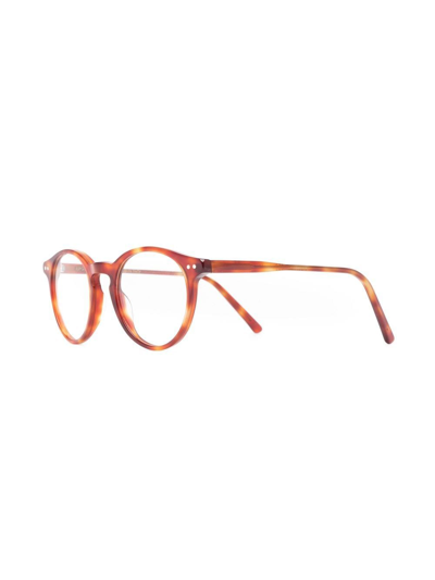 Shop Epos Castore Round-frame Glasses In Brown
