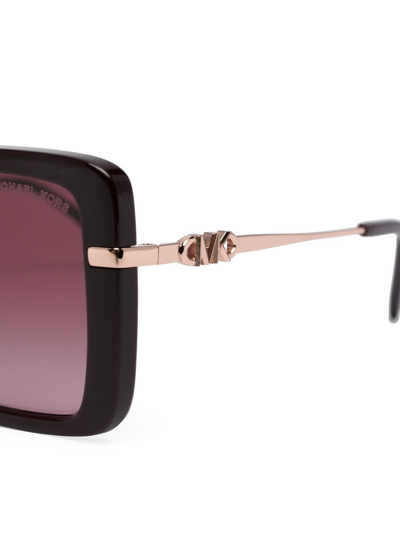 Shop Michael Kors Castellina Square-frame Sunglasses In Red