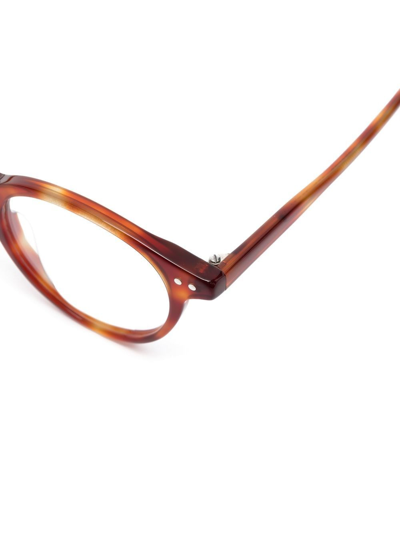 Shop Epos Castore Round-frame Glasses In Brown