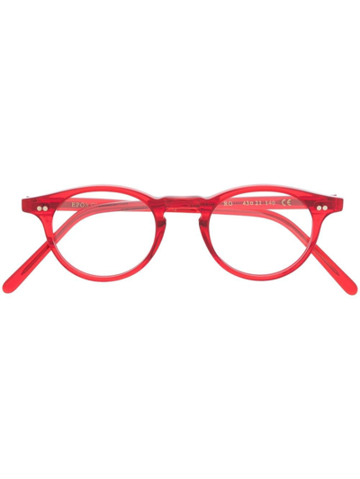 Shop Epos Round-frame Glasses In Red