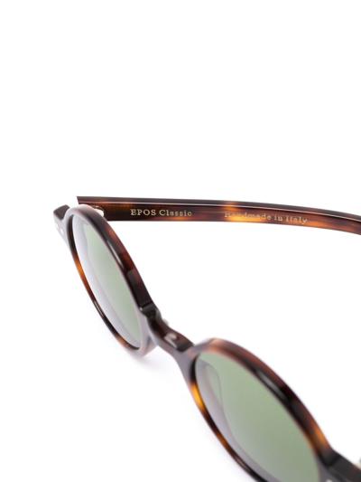 Epos Palladio Round-frame Sunglasses In Brown