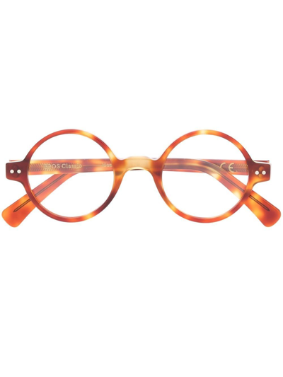 Shop Epos Palladio Round-frame Glasses In Brown