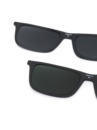 Shop Emporio Armani Matte-effect Rectangle-frame Glasses In Black