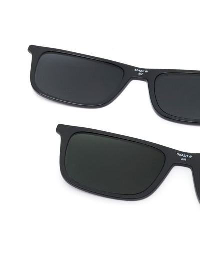 Emporio Armani Matte-effect Rectangle-frame Glasses In Black