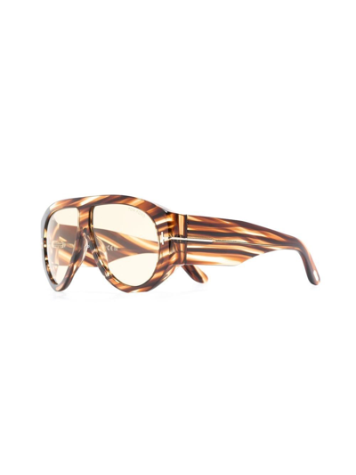 Tom Ford Tortoiseshell-effect Sunglasses In Brown
