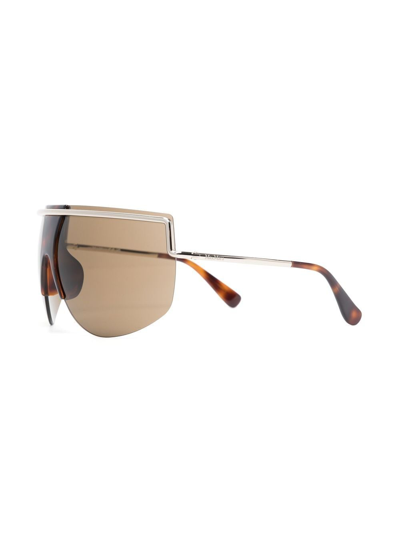 Max Mara Oversized Frameless Sunglasses In Brown