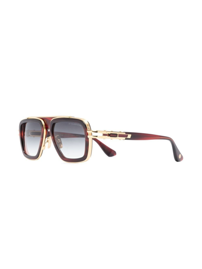 Shop Dita Eyewear Square-frame Sunglasses In Red