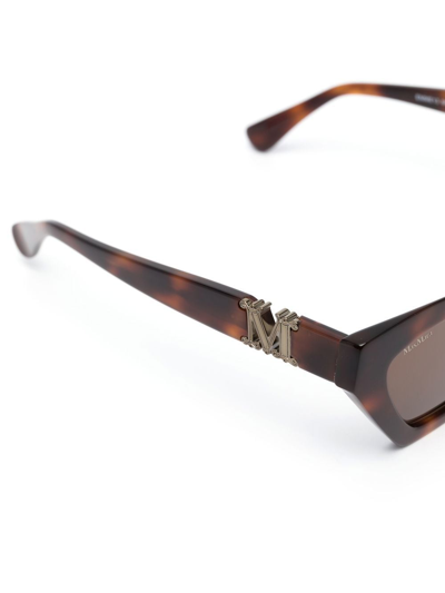 Max Mara Tortoiseshell-effect Cat-eye Sunglasses In Brown