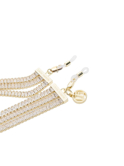 Shop Linda Farrow Crystal-embellished Glasses Chain In Gold