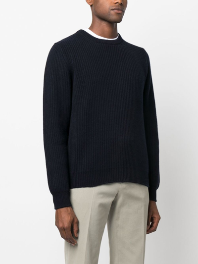 Shop Fay Ribbed-knit Jumper In Blue
