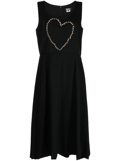 Shop Black Comme Des Garçons Studded-heart Detail Dress In Black
