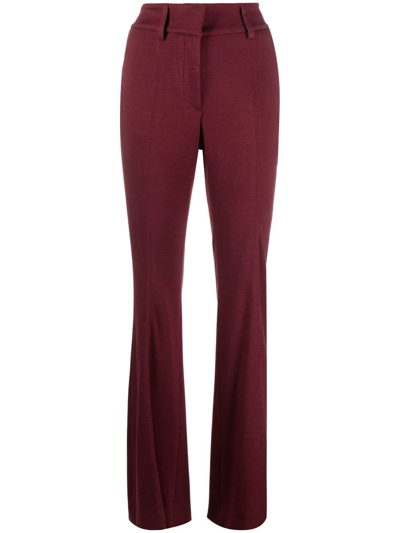 Shop Gabriela Hearst Rhein High-waisted Flared Trousers In Red