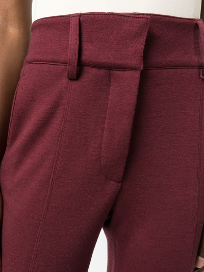 Shop Gabriela Hearst Rhein High-waisted Flared Trousers In Red