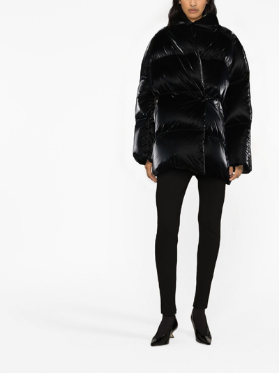 Shop Khaite Mott High-shine Puffer Coat In Black