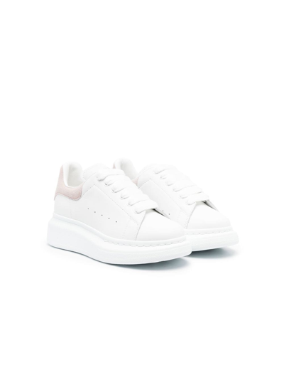 Alexander Mcqueen Oversized Leather Sneakers In 9182 White/patchouli