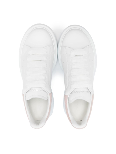 Alexander Mcqueen Oversized Leather Sneakers In 9182 White/patchouli