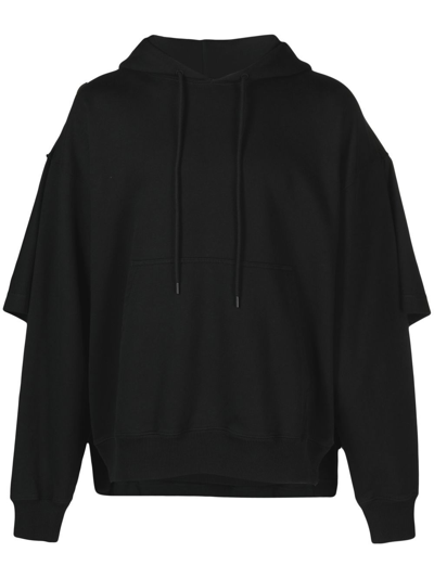 Shop Off-white Logo-print Hoodie In Black