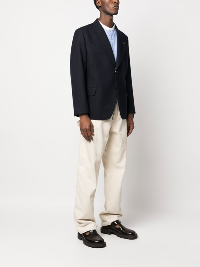 Maison Margiela Single-breasted Four-stitch Jacket In Blue