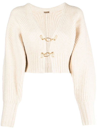 Shop Cult Gaia Casella Hook-fastening Cropped Cardigan In White