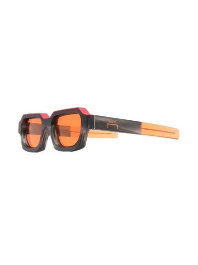 Shop A-cold-wall* X Retrosuperfuture Marble Square-frame Sunglasses In Orange