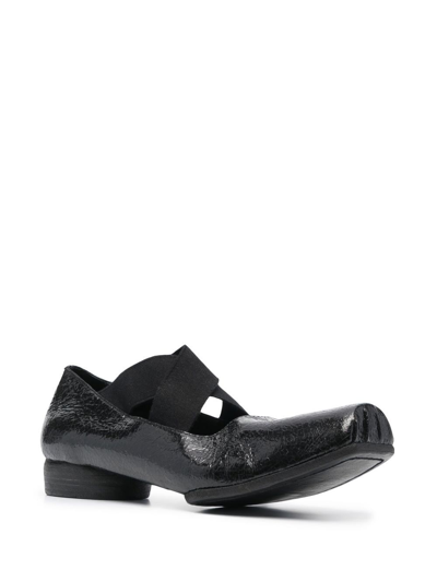 Uma Wang Patent Ballet Flats In Black