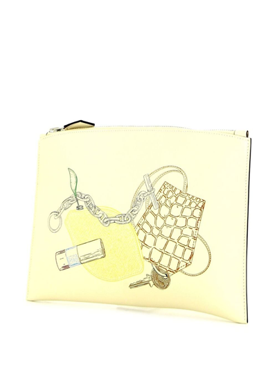 Pre-owned Hermes  Graphic-print Pouch In Neutrals