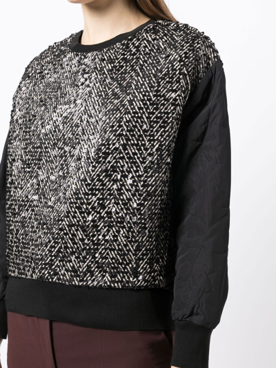 Shop Antonio Marras Aleksandr Sequinned Hybrid Sweatshirt In Black