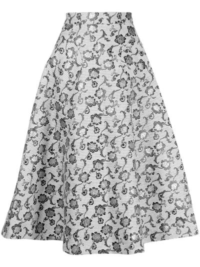 Shop Antonio Marras Konstantin Floral-embroidered Skirt In Black