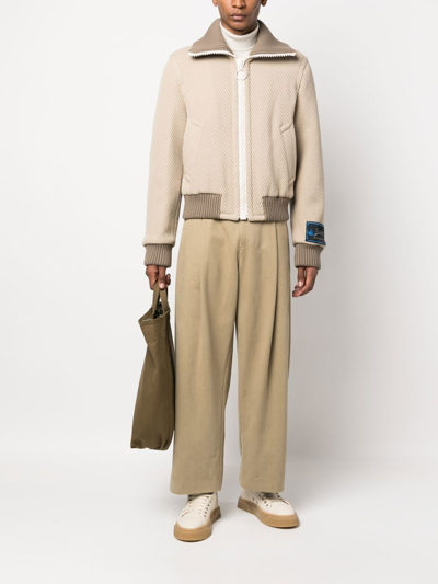 Lanvin Zip-up Jacket In Beige | ModeSens