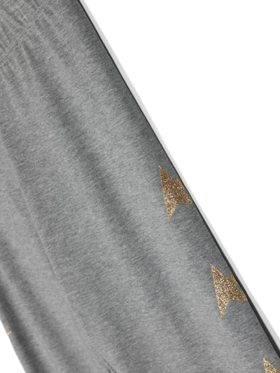 Shop Golden Goose Glitter Star-patch Leggings In Grey