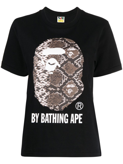 Shop A Bathing Ape Logo-print Detail T-shirt In Black