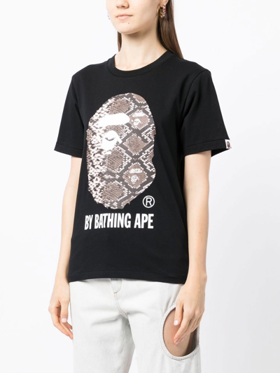 Shop A Bathing Ape Logo-print Detail T-shirt In Black