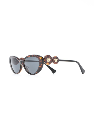 Shop Versace Medusa Head Cat-eye Sunglasses In Brown