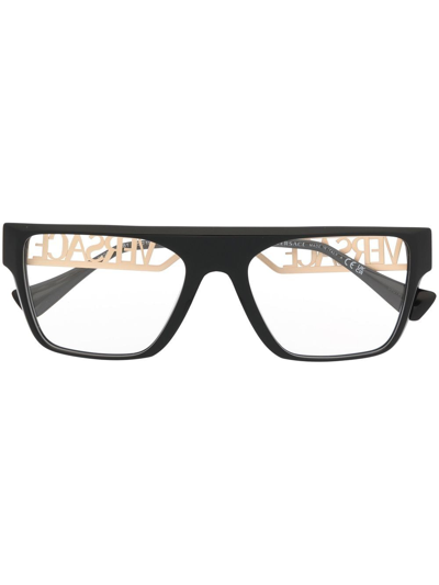 Shop Versace Square-frame Glasses In Black