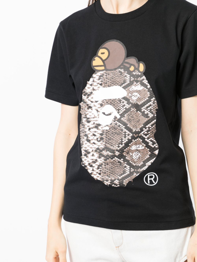 Shop A Bathing Ape Graphic-print Design T-shirt In Black