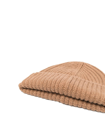 Shop Norse Projects Rib-knit Alpaca Beanie In Brown