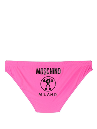 Shop Moschino Logo-print Swimming Trunks In Pink