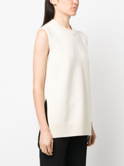 Shop Jil Sander Cashmere Wool Blend Knit Vest In White