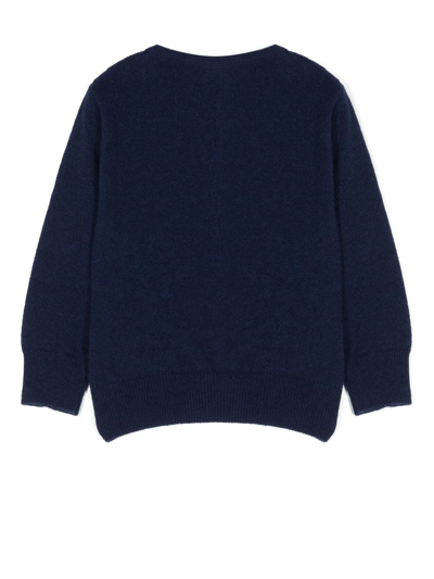 Mariella Ferrari Button-up Cashmere-merino Cardigan In Blue