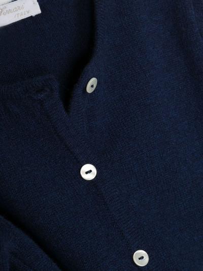 Mariella Ferrari Button-up Cashmere-merino Cardigan In Blue