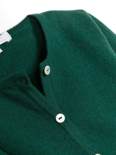 Shop Mariella Ferrari Button-up Merino-cashmere Cardigan In Green