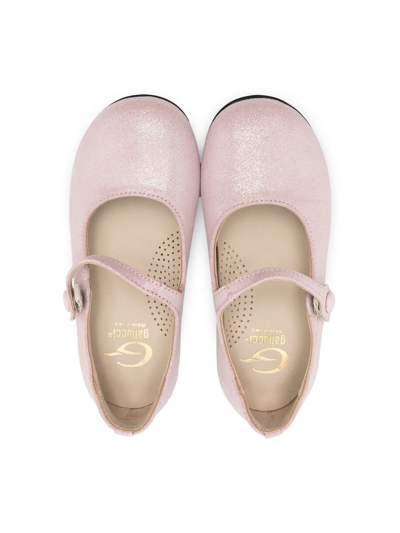 Shop Gallucci Glittered Leather Mary Jane Shoes In Pink