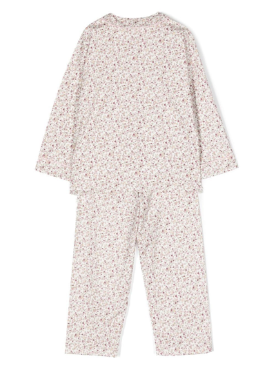Shop Mariella Ferrari Floral-print Cotton Pajamas In White