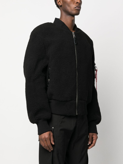 Alpha Industries Ma-1 Teddy Bomber Jacket In Black