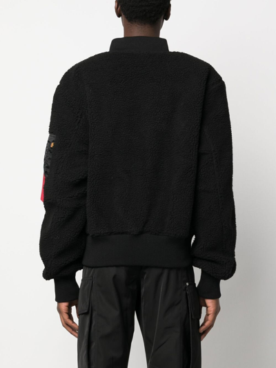 Alpha Industries Ma-1 Teddy Bomber Jacket In Black